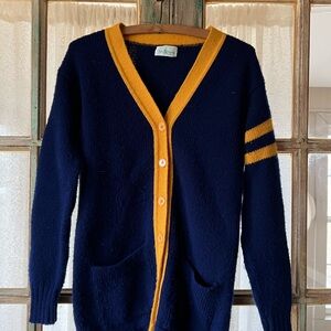 Sears Men's Cardigan in Navy and Gold